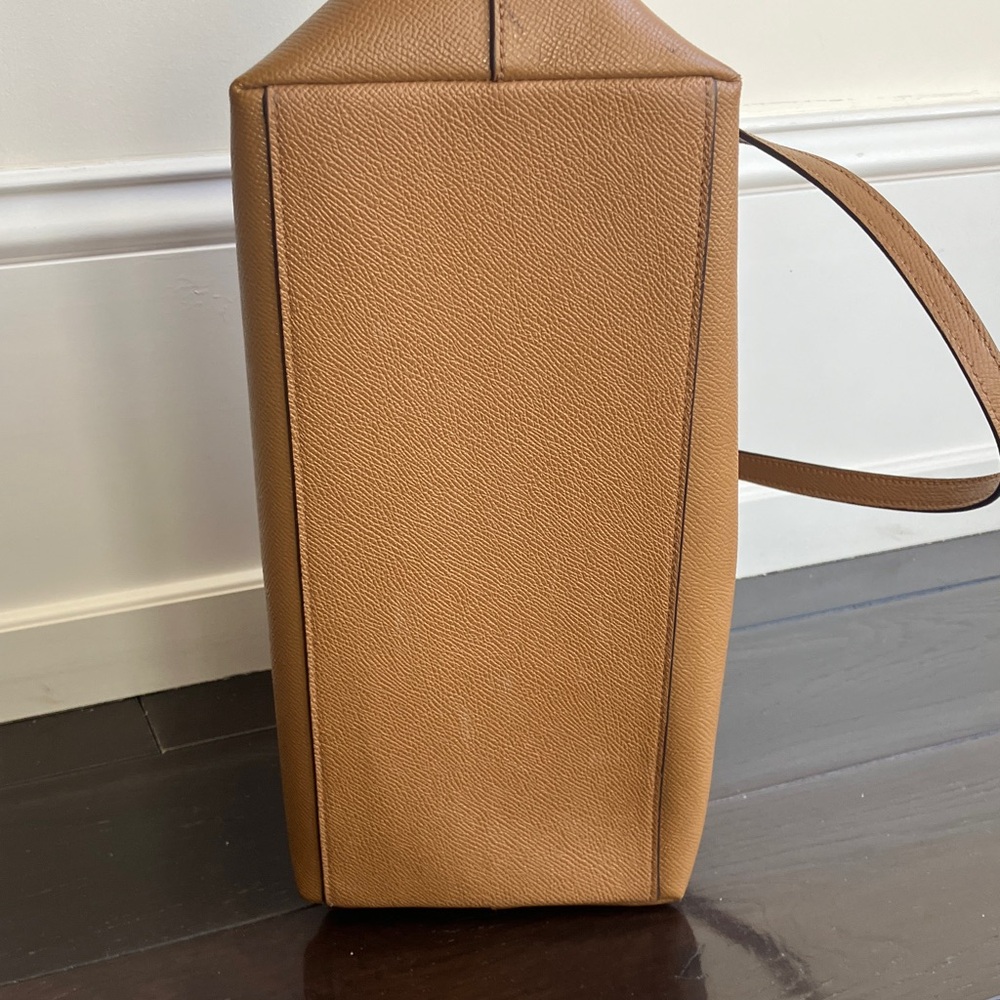 COACH City Zip Tote in Tan Leather With Matching Slim Envelope Wallet EUC - Picture 5 of 13